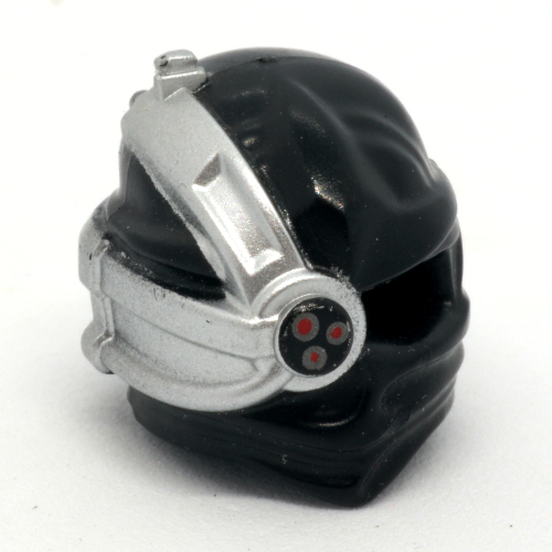 Minifig Wrap with Cyborg Eyepiece and Triple Red Sensor on Silver Background Print