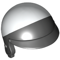 Minifig Helmet Motorcycle Open Face, with Visor and White Top Pattern