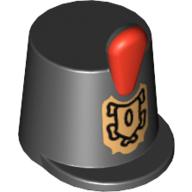 Minifig Imperial Guard Shako with Red Plume and Gold Badge Print