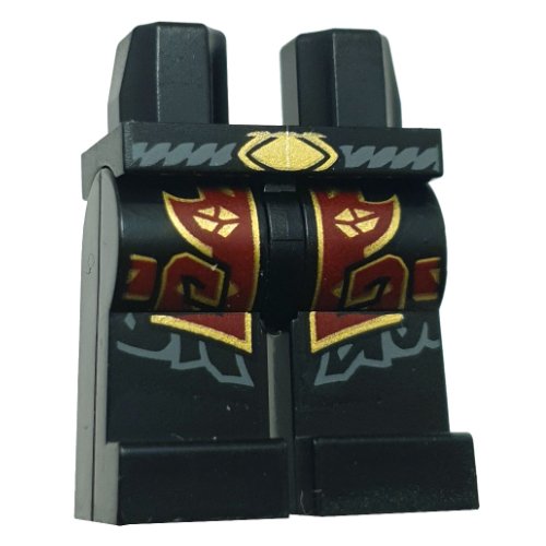 Hips and Black Legs with Dark Red/Gold Robe Ends, Dark Bluish Grey Belt, Gold Buckle print