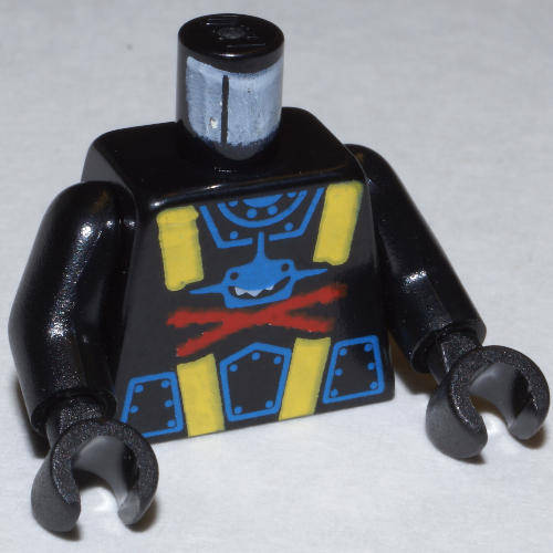 Torso Aquashark Blue Shark with Red X Print, Black Arms and Hands