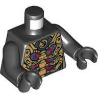 Torso Gold Skeleton Print, Black Arms and Hands