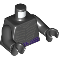 Torso Armor, Dark Purple Sash Belt Print, Black Arms and Hands