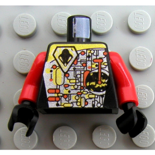 Torso UFO Circuitry with Red Lever Print, Red Arms, Black Hands