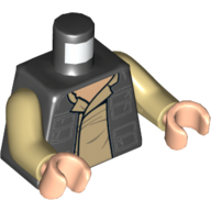 Torso Jacket, Pockets and Shirt, with Back Pockets Print (Han Solo), Tan Arms, Light Nougat Hands