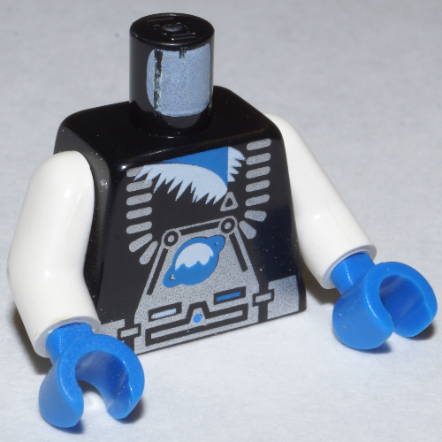 Torso Space Ice Planet Silver Print / White Arms / Blue Hands