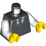 Minifig Torso Tuxedo Blue Tie, Buttons