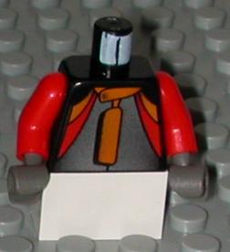 Torso Racers Jacket with Orange, Red, Silver Print / Red Arms / Dark Gray Hands