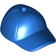 Minifig Hat / Cap Short Curved Bill with Seams and Hole on Top