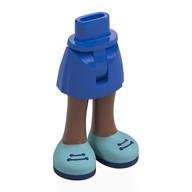Minidoll Hips and Short Skirt with Medium Brown Legs, Medium Azure Shoes, Dark Blue Laces print