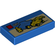 Tile 1 x 2 with Groove and 'CITY', 2 Cars (Dune Buggy Transporter) print