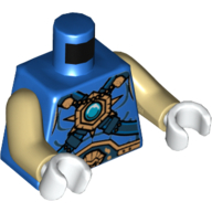 Torso Armour, Gold Belt and Chi Orb Print, Tan Arms, White Hands