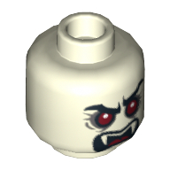 Minifig Head Lord Vampyre, Fangs, Red Eyes, Angry Eyebrows, Mouth Closed / Mouth Open Print
