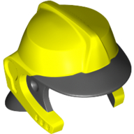 Helmet with Black Peak and Neck Protector Pattern