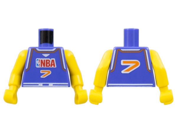 Torso NBA Player Number 7 Print / Yellow NBA Arms