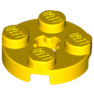 Plate Round 2 x 2 with Axle Hole Type 1 (+ Opening)