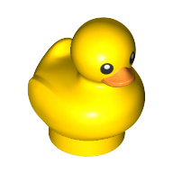Animal, Bird, Duck / Duckling with Black Eyes, Orange Beak