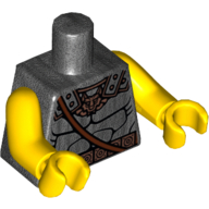 Torso Armor, Muscles and Copper and Dark Brown Belt Print, Yellow Arms and Hands