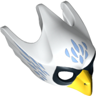Minifig Mask Bird (Eagle) with Yellow Beak, Medium Blue Feathers and Black Eye Circles Print