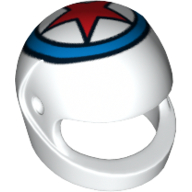 Minifig Standard Helmet with Red Star In Blue Circle Print