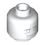 Minifig Head Beethoven, Light Bluish Gray Details, Awake / Sleeping