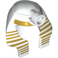 Headdress Mummy with Gold Stripes Thick at Top and 9 Gold Stripes Thin at Sides Print