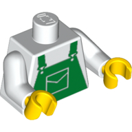 Torso Overalls Green Print, White Arms, Yellow Hands