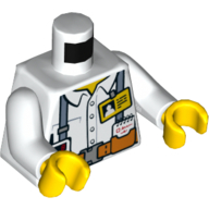 Torso Shirt, ID Badge, Utility Belt, Grey Suspenders, Notepad/Notebook, Radio Print, White Arms, Yellow Hands