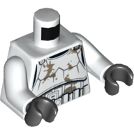 Torso Armor Stormtrooper, Detailed Armor, Dirt Stains Print, White Arms, Black Hands