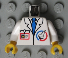 Torso Launch Command Logo, Blue Tie and ID Badge Print / White Arms / Yellow Hands