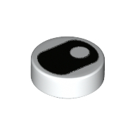 Tile Round 1 x 1 with Squinted Eye, Center Side Pupil print