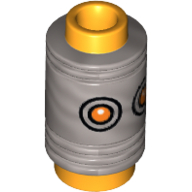 Minifig Head Special, Bright Light Orange Pencil Top with Ferrule and Orange Eyes Print