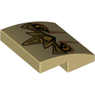 Slope Curved 2 x 2 x 2/3 with Lion Legend Beast Eyes and Crest Print