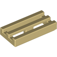 Tile Special 1 x 2 Grille with Bottom Groove