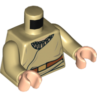 Torso Robe with Necklace and Belt with Gold Buckle Print, Tan Arms, Light Nougat Hands