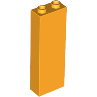 Brick 1 x 2 x 5 with Hollow Studs and Bottom Stud Holder with Symmetric Ridges
