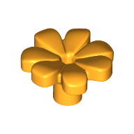 Plant, Flower, Minifig Accessory with 7 Thick Petals and Pin