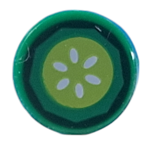 Tile Round 1 x 1 with Cucumber Slice print