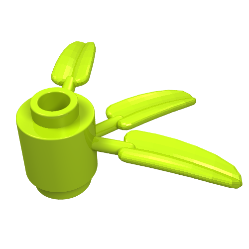 Plant, Round 1 x 1 - 3 Bamboo Leaves