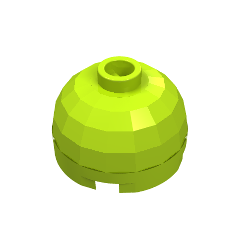 Brick Round 2 x 2 Dome Top - Blocked Open Stud with Bottom Axle Holder x Shape + Orientation