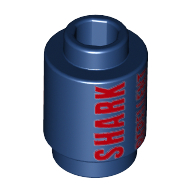 LEGO Round Brick 1 x 1 with Red 'SHARK REPELLENT' and No Sharks Sign Decoration with Open Stud (29714)