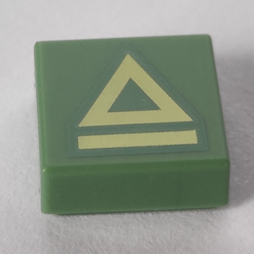 Tile 1 x 1 with Bright Light Yellow Triangle, Stripe print