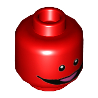Minifig Head, Black Eyes, Wide Open Mouth, Tongue print