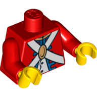 Torso Imperial Soldier Uniform with Knapsack on Back Print, Red Arms, Yellow Hands