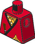 Torso Castle Ninja Wrap, Brown Dagger, Gold Star, Gold Scale Mail Print / Red Arms / Yellow Hands