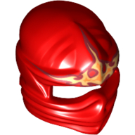 Minifig Wrap with Forehead Ridge and Fire Energy Print