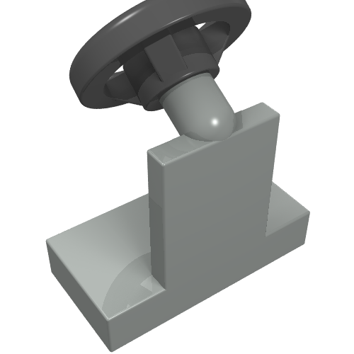 Vehicle Steering Stand 1 x 2 with Black Steering Wheel