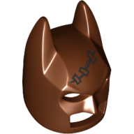 Mask, Batman Cowl, Black Stitched Seams Print