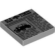 Tile 2 x 2 with Newspaper 'OLD TIMES' Print