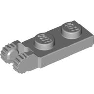Hinge Plate 1 x 2 Locking with 2 Fingers On End, with Groove